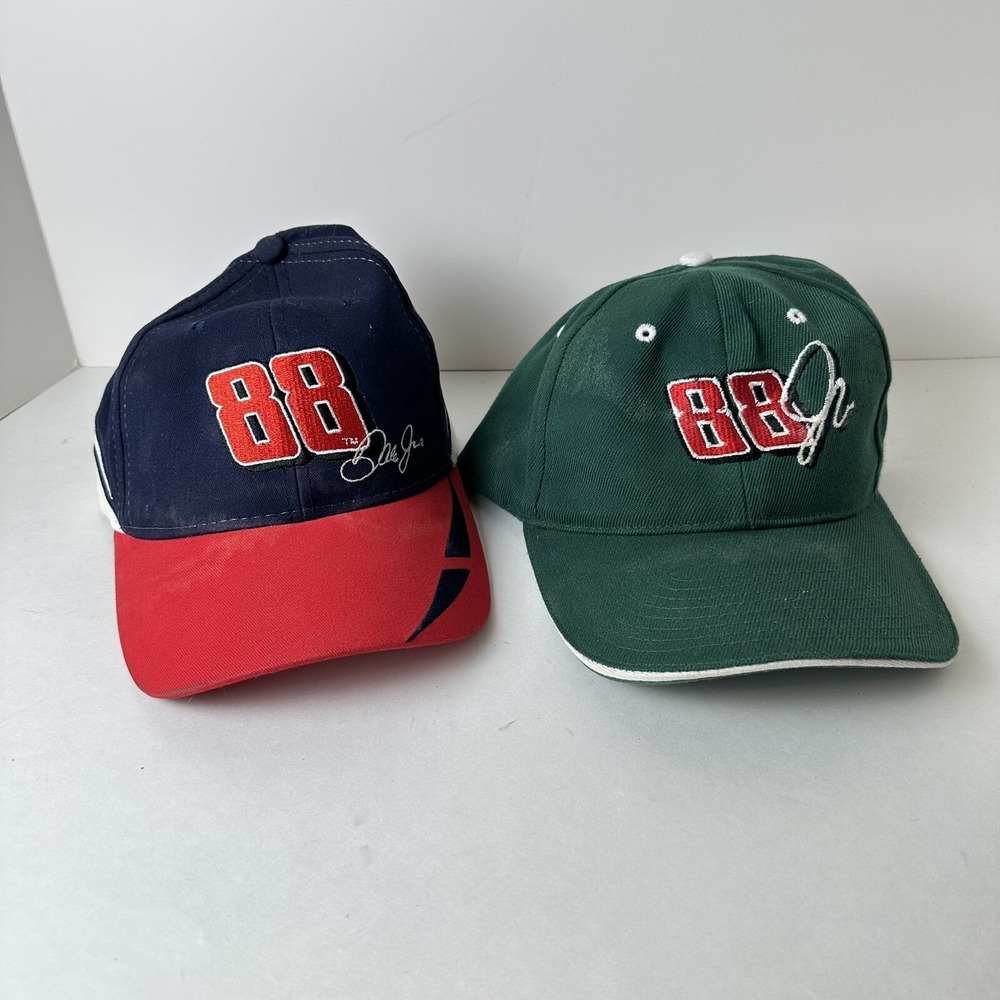 2x Dale Earnhardt Jr 88‎ Adjustable Hats NASCAR Hendrick Motorsports Green Blue